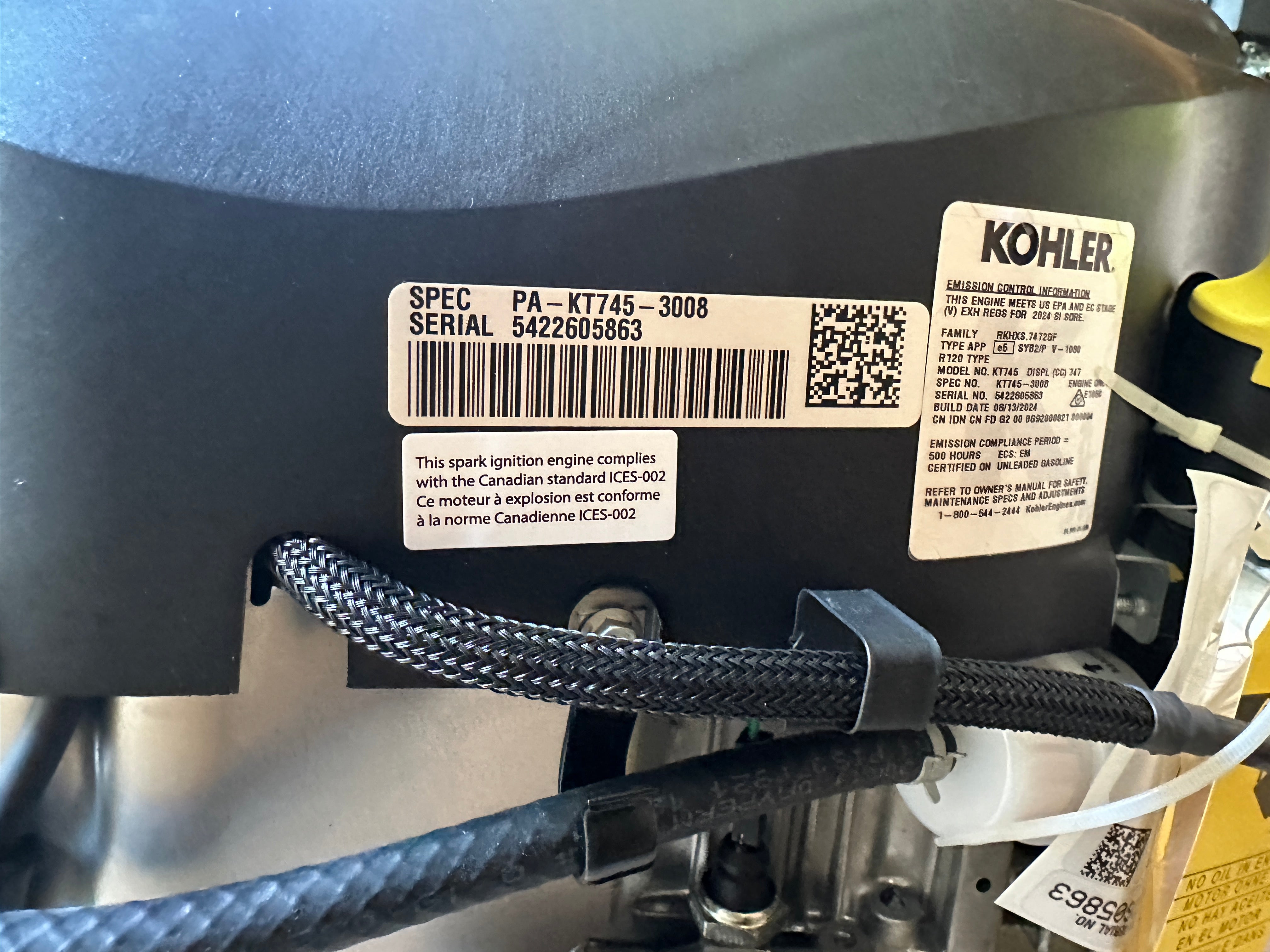 Kohler PA-KT745-3008 PRO Series Lawn Mower Engine KT745 1-1/8” x 4.29" Crankshaft
