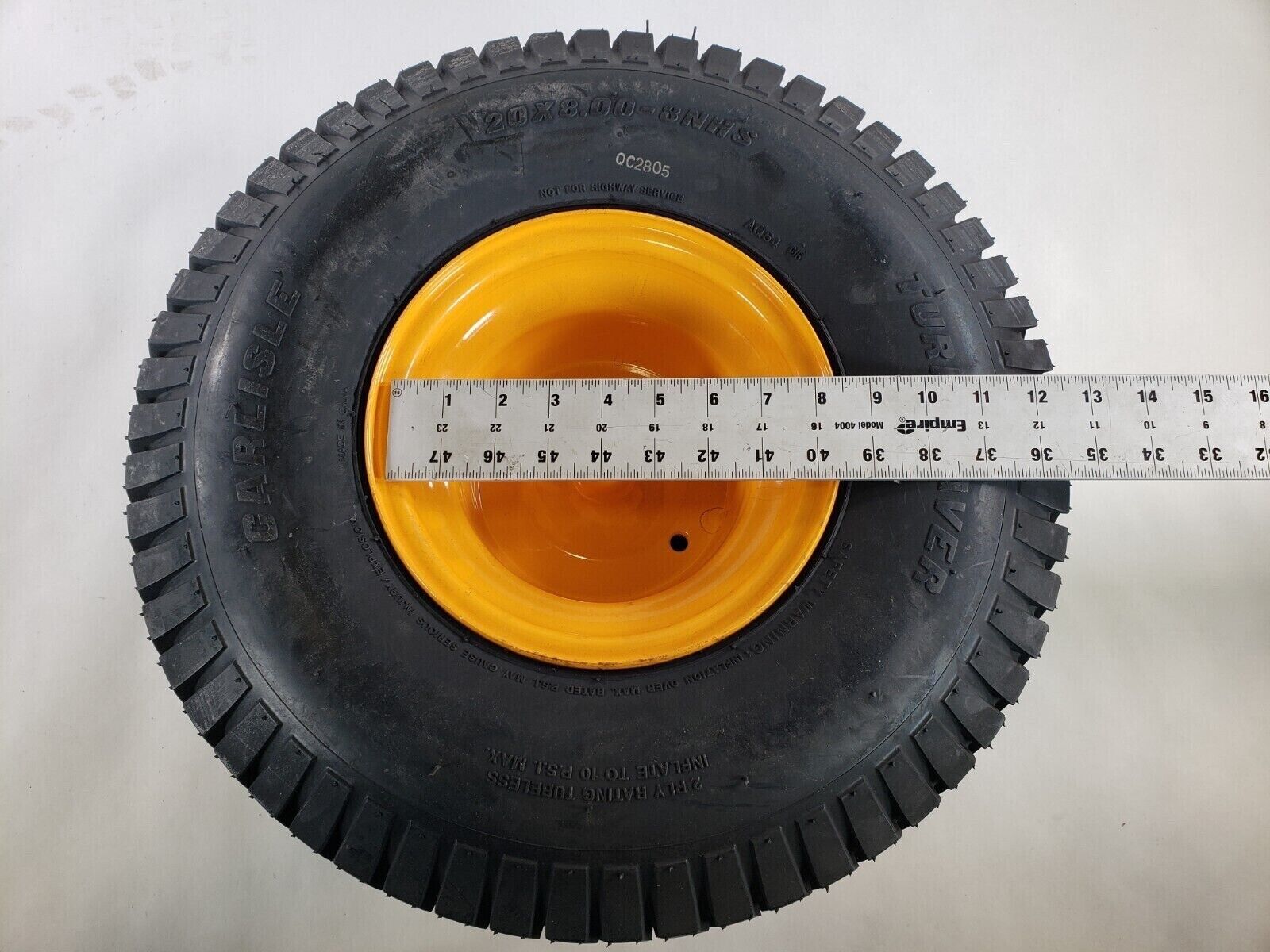 Carlisle Turf Saver Rear Tire & Wheel 20x8.00-8 NHS 20 x 8.00 - 8 ~ 3/4" Hub Dia Marigold Wheel Color